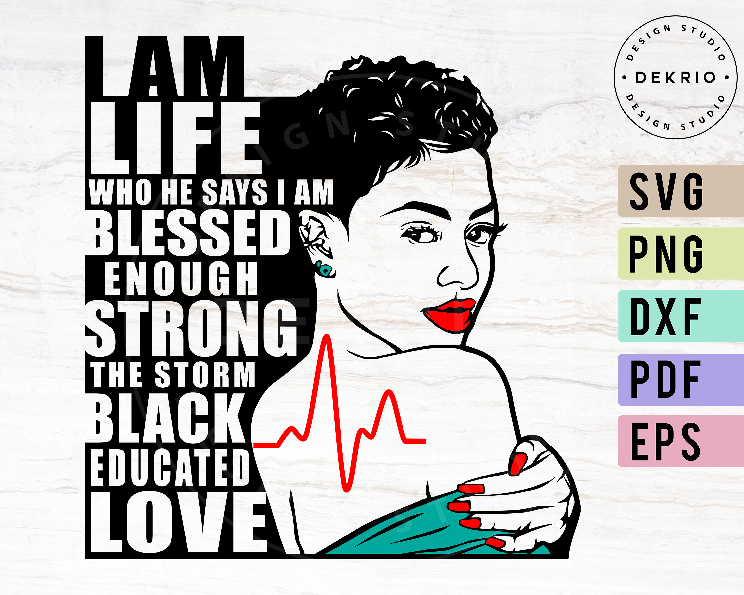 I Am LIFE Motivational Quotes For Black Women Svg PNG DXF | Etsy