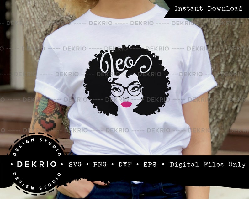 Download Leo Afro Woman Zodiac Svg PNG DXF EPS Vector Cut File | Etsy