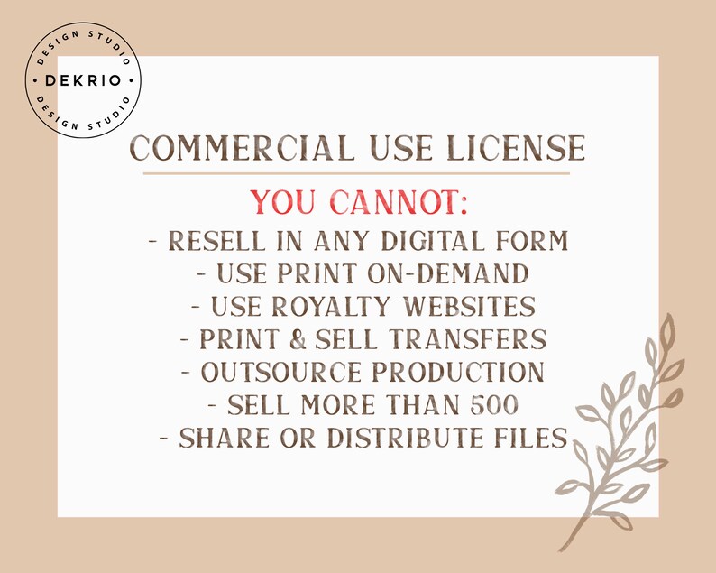 Commercial License to Sell Endproducts From Digital Designs Etsy