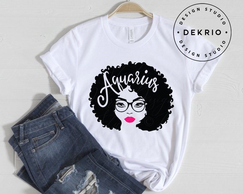 Download Aquarius Afro Woman Svg January & February Birthdays SVG ...