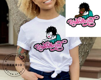 Unbothered Svg Black Queen Layered File, SVG PNG and DXF Cut Files
