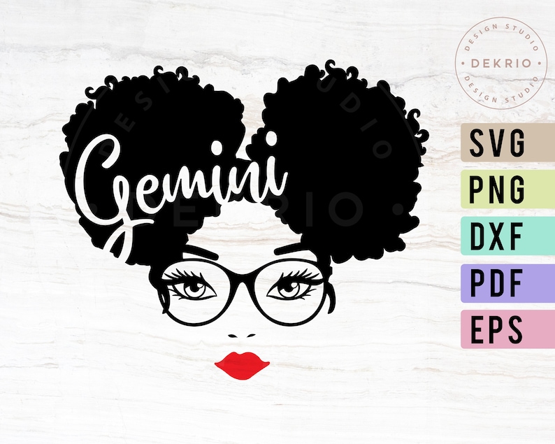 Download Gemini Svg May & June Birthday Zodiac Sign Afro Puffs ...