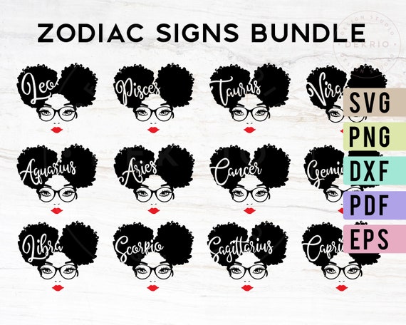 Download 12 X Zodiac Sign Svg Bundle Horoscope Svg Bundle Png Dxf Eps Etsy