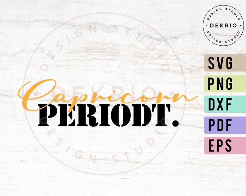 Capricorn Periodt Svg Cut File PNG DXF PDF and Eps Vector | Etsy
