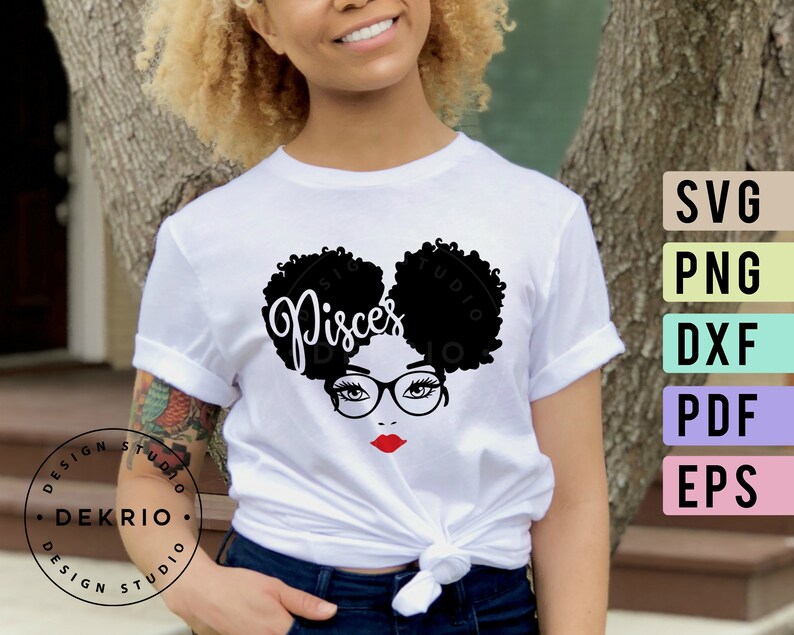 Download Pisces Svg February & March Birthday Svg File Afro Puff Svg | Etsy