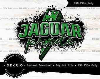 Jaguar Pride PNG, Green Black Jaguars, Game Day Spirit PNG, Sublimation Design, High Resolution (300dpi), Instant Download, PNG Digital File