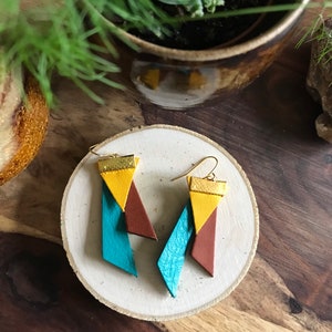 Unique leather Earrings| Causal leather earrings| leather earrings| lightweight earrings
