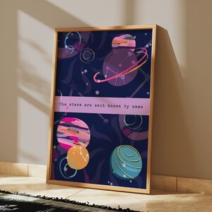 De sterren heten Jesaja 40:26 | Kleurrijke christelijke prints, muurkunst, modern christelijk decor | Christelijke geschenken, bijbeltekst