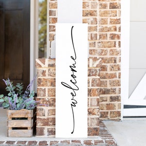 Handcrafted Welcome Sign for Front Porch: Solid Pine, 10x48