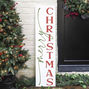 Reversible Christmas Fall Porch Sign: Double Sided Holiday Decor