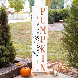 Reversible Fall  Christmas Porch Sign * Fall Porch Sign * Front Porch Fall Christmas Leaner * Hey There Pumpkin  * Merry Christmas