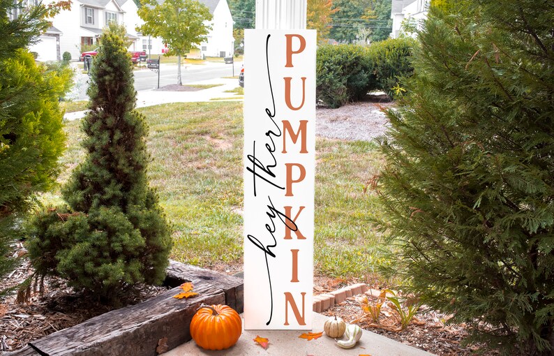 Reversible Fall Christmas Porch Sign * Fall Porch Sign * Front Porch Fall Christmas Leaner * Hey There Pumpkin * Merry Christmas