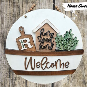 Interchangeable Home Sweet Home Door Sign: All Seasons Wreath Hanger