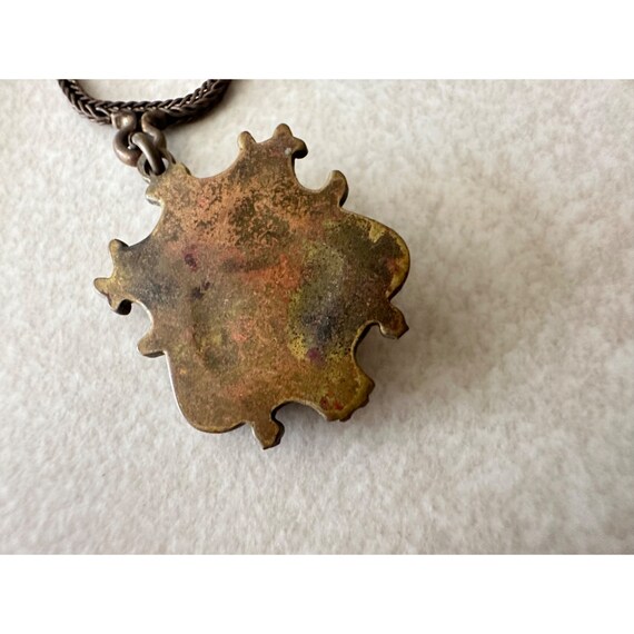 Antique Victorian gold tone bronze charm chain do… - image 8