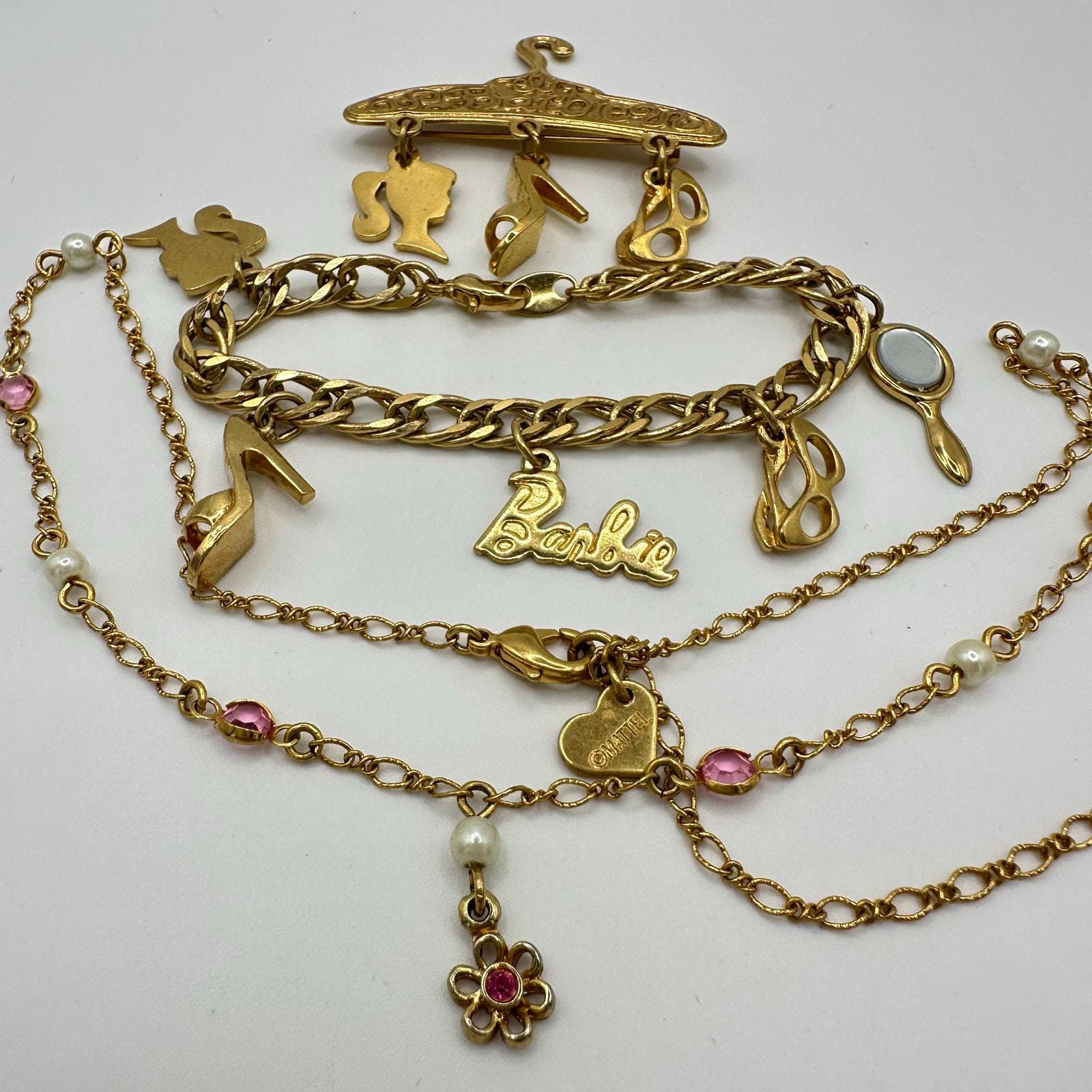 Zara X Barbie Gold-Tone Charm Chain Belt with Heart, Star, Shell & B Charms Zara main image 4