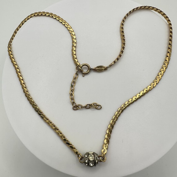 Christian Dior germany ヴィンテージ ネックレス Christian Dior Germany Vintage Gold Tone Chain Rhinestone
