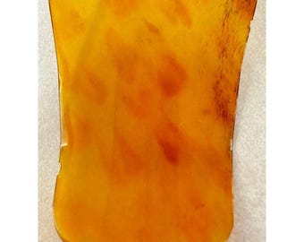 Antique Victorian 1800s Carved Golden Clarified Steer Horn 4  display picture 2