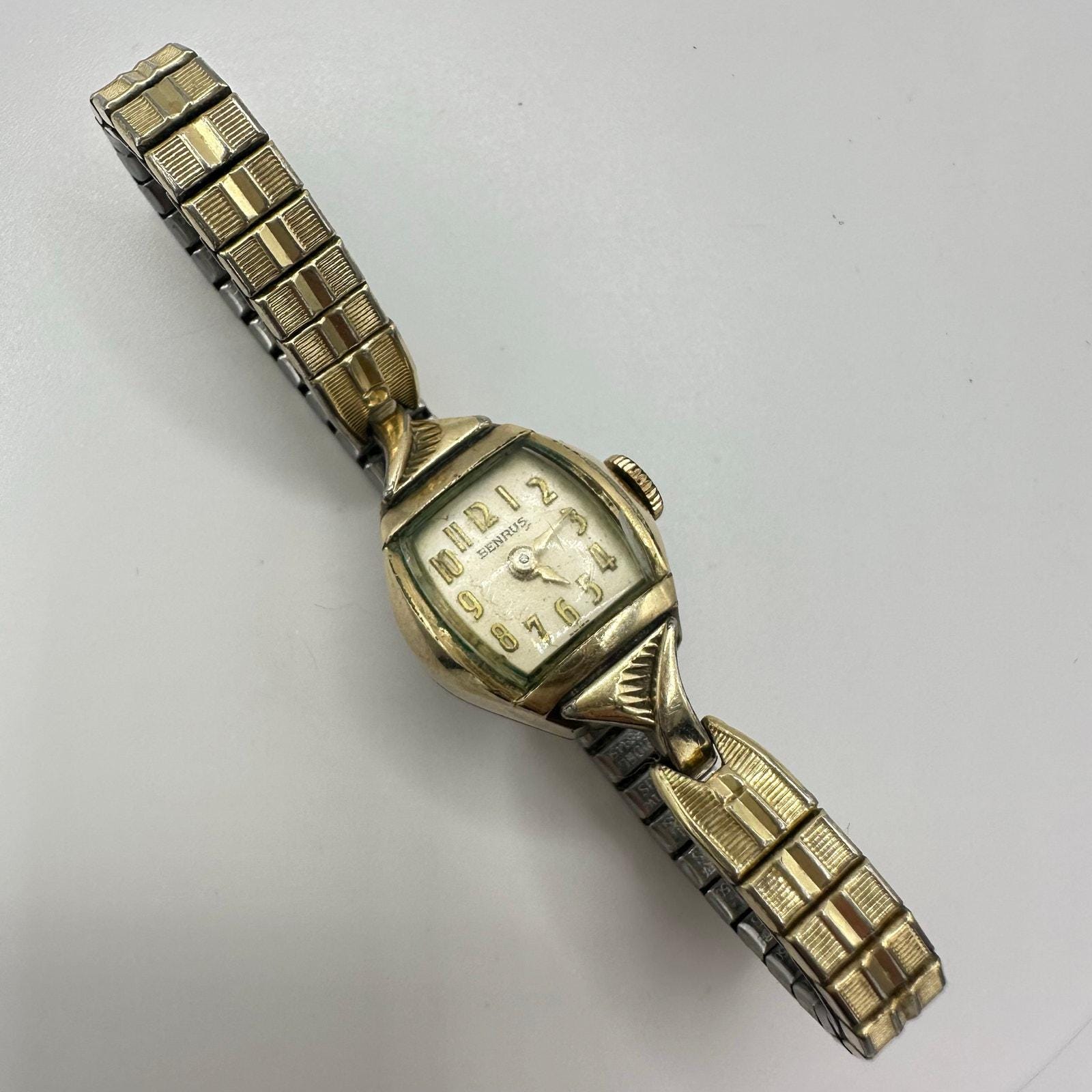 Belrus Ladies Vintage Art Deco Watch Lot 10k White GF Spidel Bracelet No Battery Vintage Benrus Swiss 10K RGP Bezel Ladies Wristwatch Speidel  main image 2