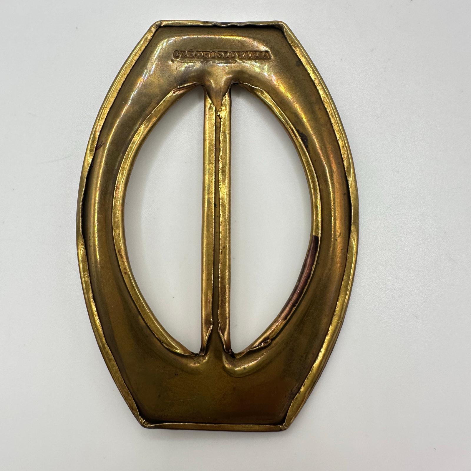 Czechoslovakia Signed Antique Art Deco 1920s Gold Tone Brass  display picture 2