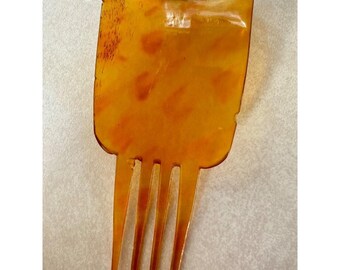 Antique Victorian 1800s Carved Golden Clarified Steer Horn 4  display picture 3