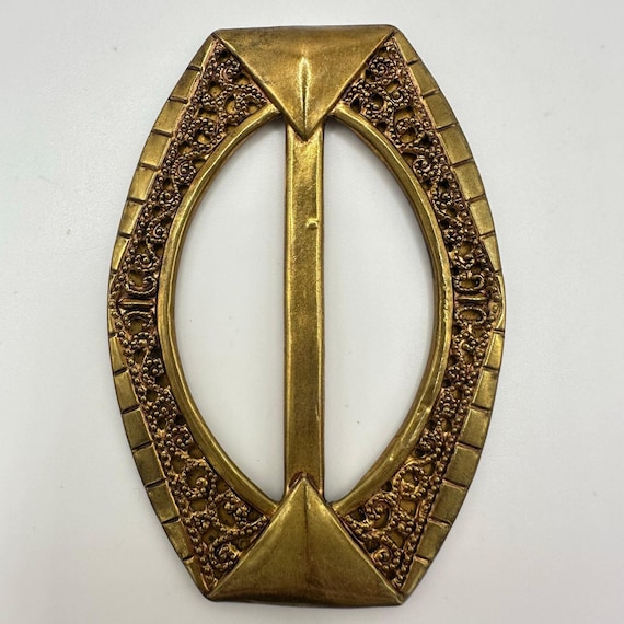 Czechoslovakia Signed Antique Art Deco 1920s Gold Tone Brass  display picture 2