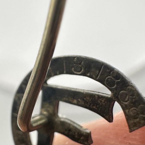 Antique Victorian silver tone E initial letter 18… - image 7