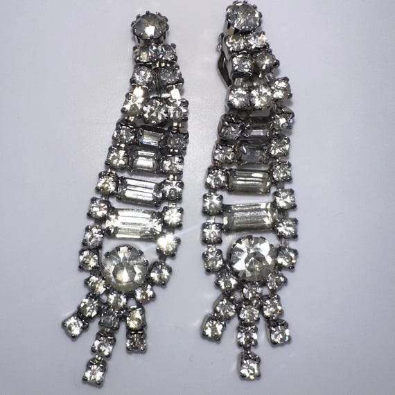 1950年代のヴィンテージシルバートーンのクリアガラスラインストーン