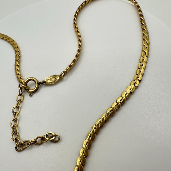 Christian Dior Germany Vintage Gold Tone Chain Rhinestone