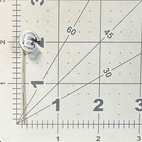 Antique Victorian silver tone E initial letter 18… - image 8