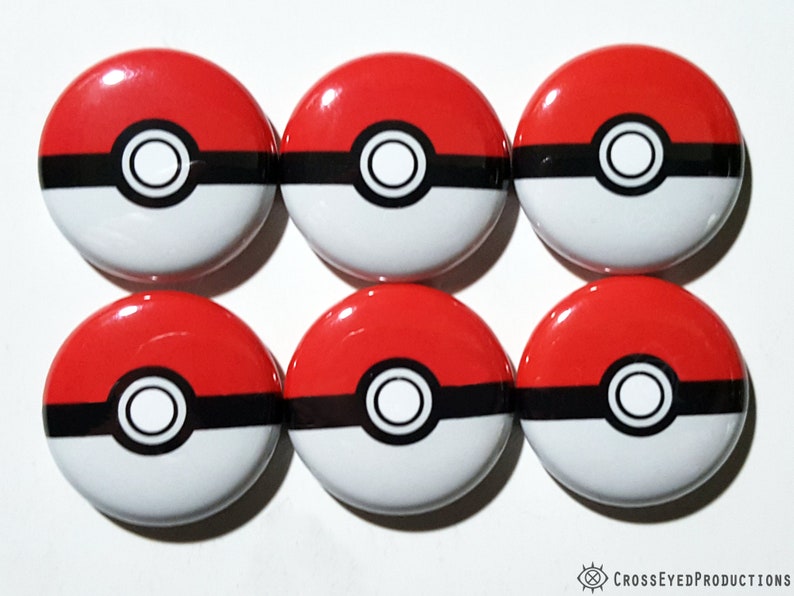 Pokemon Poke Ball 1 Button or Magnet Sets | Etsy