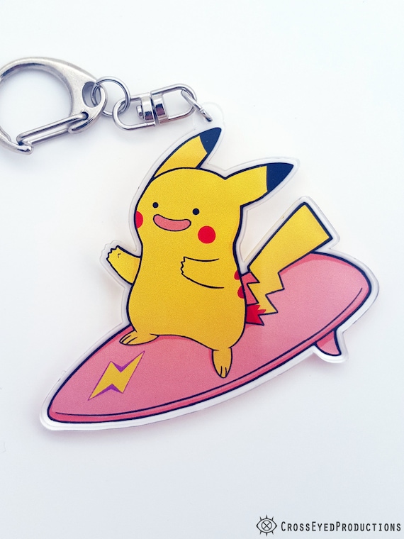 Pokemon Balloon And Surfing Ditto Pikachu 3 Acrylic Charms Keychain And Charm Strap Options