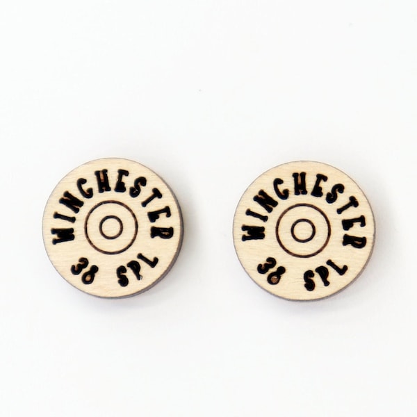 Bullet stud blanks,  wood earring blanks