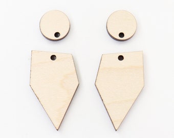 Plain earring blanks, wood earrings, earring blanks