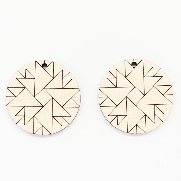 Barn quilt wood earring blanks,  wood earring blanks, sold per set