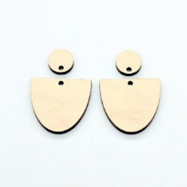 2 piece earring blanks, earring findings, wood cutouts, DIY earrings