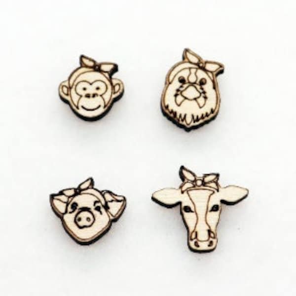 Animal stud wood blanks, earring making, earring blanks