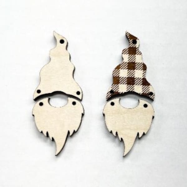 Gnome two piece blanks, earring blanks, wood blanks