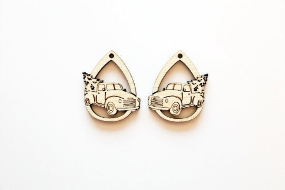 Christmas Trucks, Earring Blanks, Wood Cutouts Etsy