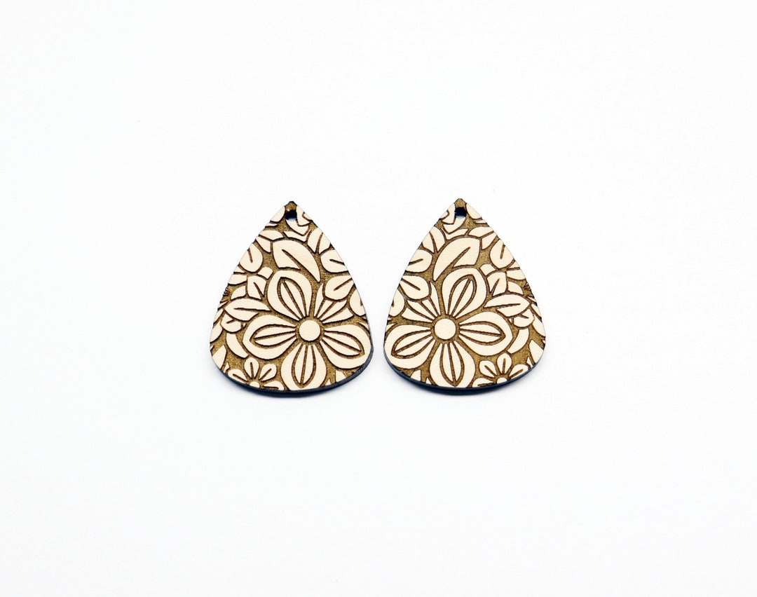 Teardrop Wood Earring Blanks DIY Earrings Earring Blanks Etsy