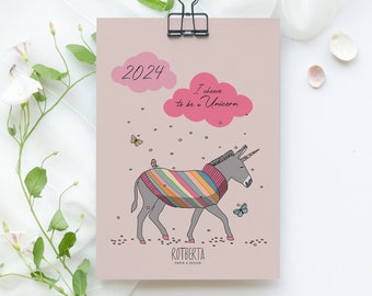 Calendar 2024, DIN A5, with black design clip