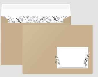 Set of 10 beige envelopes, DIN C6