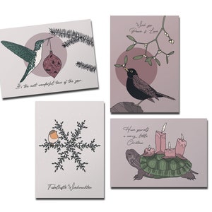 Postkarte Set Weihnachten, 4 Karten