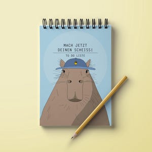 To Do Liste DIN A6, Ringbindung, Capybara mit Cappy