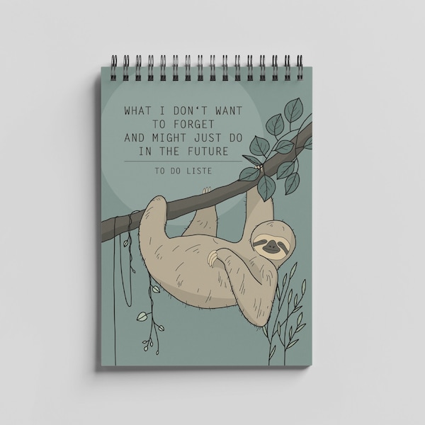 To Do List DIN A6, ring binding, sloth