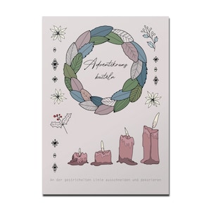 Postkarte Adventskranz To Go, Weihnachten