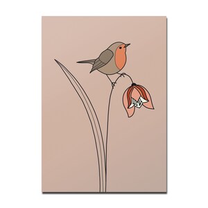 Poster auf Recyclingpapier, Rotkehlchen, DIN A5, DIN A4