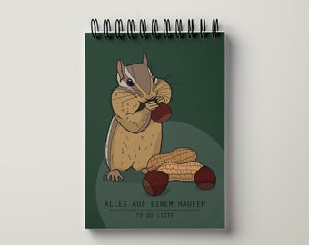 To Do List DIN A6, ring binding, chipmunk