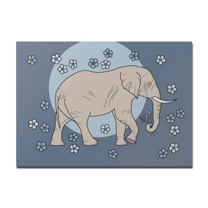 Karte A6 Elefant mit Blüten