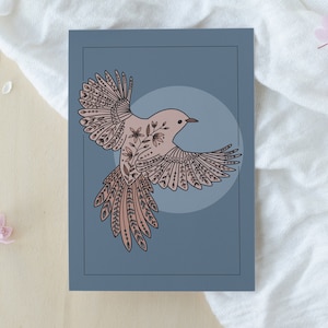 Karte A6 Kanarienvogel orange