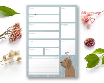Weekly Planner DIN A5 - Dog and Rabbit